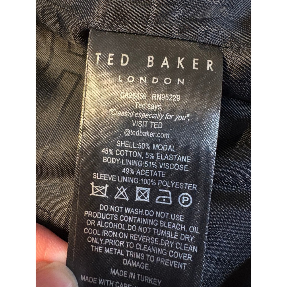 Ted Baker Reyhan Black & White Gingham Single Button Tailored Jacket size 2 - Picture 10 of 12